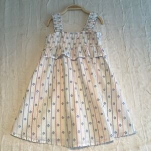 Cat & Jack Smocked Red White & Blue Dress With Pockets 4T